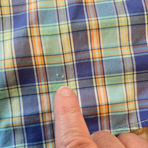 Peter Millar Crown Summer Comfort Shirt Men's XL Blue Multi Plaid Golf Summer - Picture 7 of 10